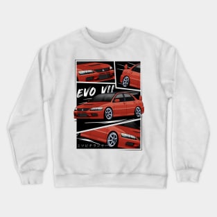 Red Mitsubishi Lancer Evolution VII, EVO 7, Evo VII Crewneck Sweatshirt